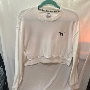 PINK Victoria's Secret White Cropped Sweater
